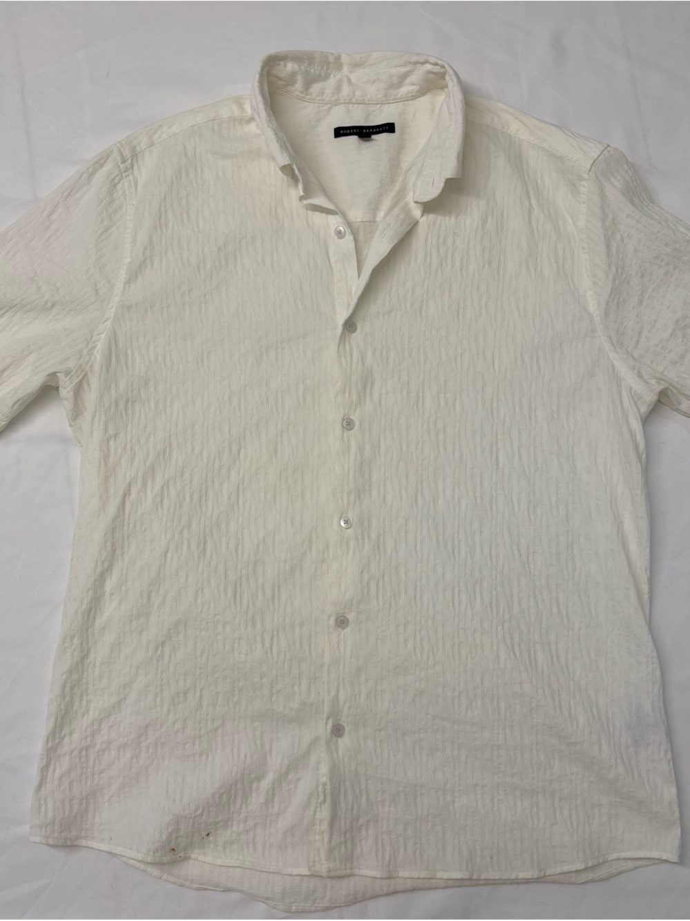 Robert Barakett Cream Textured Long-Sleeve Button-Down Shirt